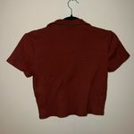 Ultra Flirt Red Collared Crop Top Photo 2