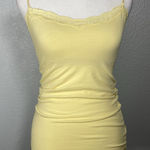Aeropostale Y2K  Cami Women’s M Lace Trim Romantic Coquette Pastel Yellow Stretch Photo 0