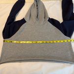 Cropped Raglan Sleeve Sweatshirt Hoodie Size Medium Gray Navy Photo 5