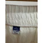 Old Navy  Womens White Wide Leg High Rise Linen Blend Pants Size XL Stretch Pull Photo 5