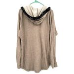 Soft Surroundings  Size Medium Long‎ Sleeve Hoodie Tan Fur Trim Sweater Oversized Photo 1