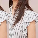 Anthropologie Maeve Fairhope Striped Buttondown Size Large $78 Photo 9