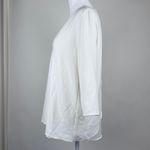 Cooper and Ella  White Lined V-Neck 3/4 Sleeve Split Back Blouse Top Small Photo 9