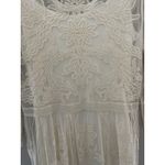 Sundance  Boho Floral Embroidered Cream Sheath Midi Dress Size XS‎ Photo 3