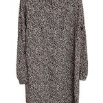 Loft  Animal Print Leopard Cheetah Shift Dress Womens Size M Long Sleeve Tan Photo 3