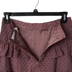 Rachel Parcell Tiered Ruffle Midi Skirt Size 10 Chiffon Flocked Tan Black Dots Photo 4