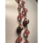MCM Murano Wedding Cake Pink Glass Bead Necklace Vtg Designer Women’s Jewelry Photo 15