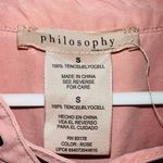 Philosophy Pink Tencel Lyocell Lace Up Short Sleeve Mini Dress Photo 4