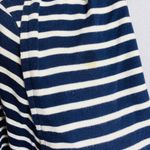 L.L.Bean Navy Blue & White Striped Long Sleeve Cardigan Sweater Medium Petite Photo 5