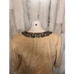 Talbots Woman Beaded Collar Jacket Blazer Size 16W Gold Open Front 3/4 Sleeve NW Photo 4