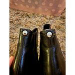 Michael Kors  Black Leather Wedge Block Heel Ankle Bootie with Lug Sole Photo 1