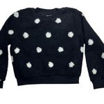Lou & grey Black Multi Polka Dot Fleece Pullover Sweatshirt Women's Size M New Photo 0