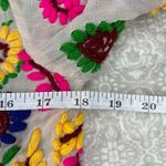 Sweet Sinammon Multicolor Floral Paisley Yarn Embroidered Blouse Top Small Pink Photo 7