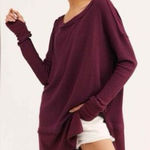Free People  We The Free‎ North Shore Thermal Top Burgundy Size M Photo 0