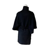 Hilary Radley NWT  Black Wool Blend Belted Coat Poncho Cape Small Photo 5