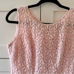 Vintage 1960s Powder Pink Floral Lace Sleeveless Sheath Midi Dress, sz. S Photo 4