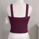 Abercrombie & Fitch Ottoman Sweetheart Swearer Ribbed Crop Tank Burgundy Large Photo 3