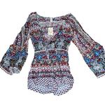 Anthropologie  RAGA Floral Paisley Tie Front Romper Women’s Sz S NWT Photo 0