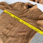 Vintage August Silk Tan Brown Silk Tunic Asian Style Jacket Dress Shirt Size 12 Photo 6