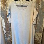 Umgee Linen blend Dress light tan color Medium, fringe hem Photo 0