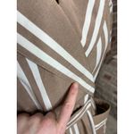 shirt dress 1950s striped pockets tan white patch pockets Size 10 Photo 6