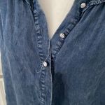 Jane and Delancey  Ruffled Denim Button Down Long Sleeve Shirt Photo 5