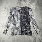 LOGO By Lori Goldstein Logo Lori Goldstein Layers Shirt Leopard Print Mesh Neutral Gray Black Size S Photo 2