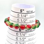 Red Green Rhinestone Stretch Boho Costume Jewelry Bead Elastic Bracelet Photo 2