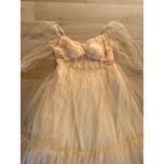 Lcpiago Gold Long Prom Dress Puffy Sleeve Ball Gown Size 24 Photo 1