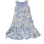 Fresh Produce Lavender White Floral Swirl Pattern 100% Cotton Tank Dress Sz S Photo 5