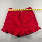 Bonjour Vintage Bright Red Ruffle Shorts High Waisted EUC Size 3/4 Women's Photo 6