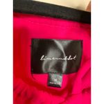 Line and Dot Hot PInk Pleat Swing Dress Peasant Drawstring Neckline Long Sleeves Sz Medium Photo 7