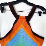 House Of Sunny Top Old Town Handkerchief Knit Halter Open Photo 3