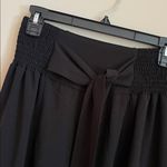 Black Wide Leg Tiered Tie Front Solid Stretchy Waist Pants Size undefined Photo 6