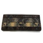 Nine West Vtg Y2K  Faux Leather Snakeskin Clutch Purse Fold Over Envelope Handbag Photo 5