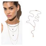 Jennifer Zeuner  Kara Rose Gold Lariat Necklace Triangle Arrow Photo 1