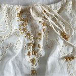 Anthropologie Hale Bob Cabana Eyelet cream Resortwear maxi dress vacation beaded Photo 6