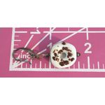 Silver Tone Glass Chocolate Sprinkled Donut Earrings Dangle 1.75" Playful 10.36g White Photo 3