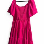 SheIn Women's Plus Size Square Neckline Hollow Out Waist Ruffle Hem Dress Photo 1