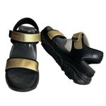 Skechers Platform Sandals Cloud9 Matte Gold Black Adjustable Straps Photo 8