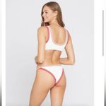 l*space L* Vacay Ribbed Classic Bikini Bottoms Cream Colorblock Red Tan Size XS New Photo 4