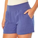 Three Dots [] Periwinkle Blue Cotton Gauze High Rise Elastic Waist Shorts Sz XXL Photo 0