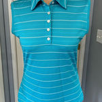 Nike  Dri‎ Fit Striped Golf Tank Top Sleeveless Polo Shirt Photo 0