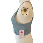 Yogalicious Teal Ribbed Button-Front Crop Top Photo 1