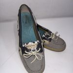 Sperry Y2K  Top Sider Animal Print Preppy Boat Shoes Gray Leather Women’s Size 10 Photo 1