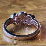 Natural Rubellite Moissanite Sterling Silver Trilogy Ring Size 6 Pink Photo 3