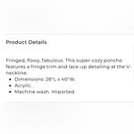 Chico's NEW Chico’s Lace Up Fringed Poncho Gold Hardware Tie Cover Up Purple One Size Photo 8