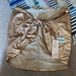 Oh Polly NWT  Swim Gold Metallic Wrap Cover Skirt M Photo 2