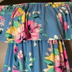Blue Floral Strapless Maxi Dress Size XL Photo 1