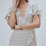 For Love & Lemons Cream Flutter Sleeve Wrap Dress Photo 0